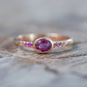 Ombre Pink Sapphire Ring in Rose Gold - Gardens of the Sun | Ethical Jewelry