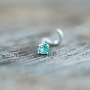 Emerald Tragus Stud Earring - Gardens of the Sun | Ethical Jewelry