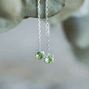Peridot Threader Earrings - Gardens of the Sun | Ethical Jewelry