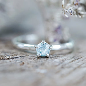 Aquamarine Hammered Ring - Gardens of the Sun | Ethical Jewelry