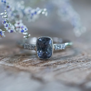 Peppered Spinel Ring in White Gold - Gardens of the Sun | Ethical Jewelry