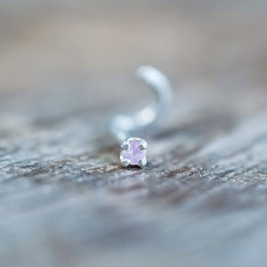 Pink Sapphire Tragus Stud Earring - Gardens of the Sun | Ethical Jewelry