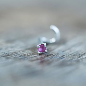 Ruby Tragus Stud Earring - Gardens of the Sun | Ethical Jewelry
