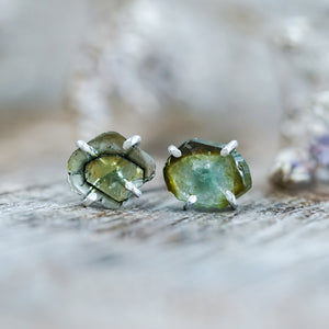 Tourmaline Slice Earrings - Gardens of the Sun | Ethical Jewelry