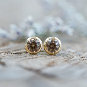 Zircon Earrings in Gold - Gardens of the Sun | Ethical Jewelry
