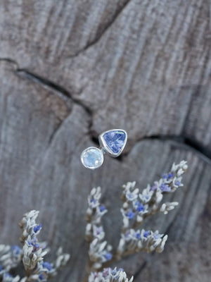 Tanzanite and Moonstone Earrings - Gardens of the Sun | Ethical Jewelry