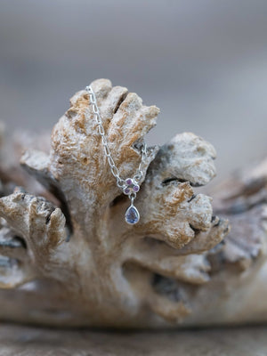 Tanzanite and Pink Sapphire Necklace - Gardens of the Sun | Ethical Jewelry