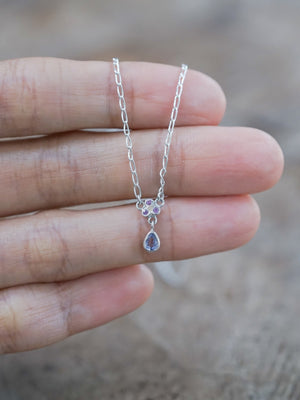 Tanzanite and Pink Sapphire Necklace - Gardens of the Sun | Ethical Jewelry