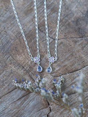 Tanzanite and Pink Sapphire Necklace - Gardens of the Sun | Ethical Jewelry