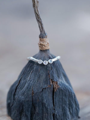 Three Rainbow Moonstone Nesting Ring - Gardens of the Sun | Ethical Jewelry