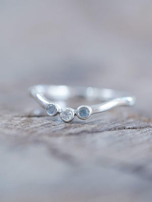 Three Rainbow Moonstone Nesting Ring - Gardens of the Sun | Ethical Jewelry
