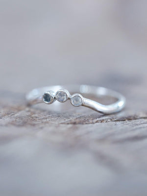 Three Rainbow Moonstone Nesting Ring - Gardens of the Sun | Ethical Jewelry