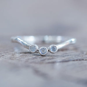 Three Rainbow Moonstone Nesting Ring - Gardens of the Sun | Ethical Jewelry