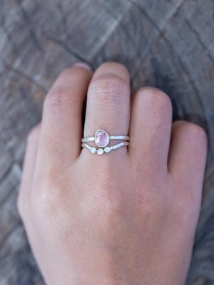 Three Rainbow Moonstone Nesting Ring - Gardens of the Sun | Ethical Jewelry