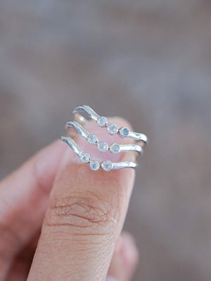 Three Rainbow Moonstone Nesting Ring - Gardens of the Sun | Ethical Jewelry