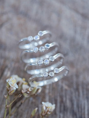 Three Rainbow Moonstone Nesting Ring - Gardens of the Sun | Ethical Jewelry