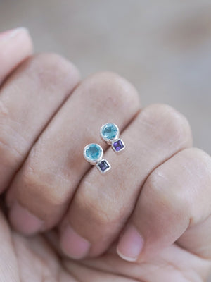 Topaz and Amethyst Earrings - Gardens of the Sun | Ethical Jewelry