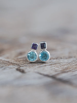 Topaz and Amethyst Earrings - Gardens of the Sun | Ethical Jewelry