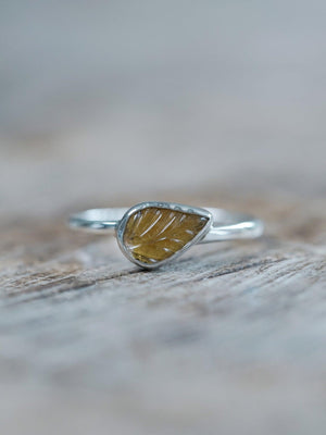 Tourmaline Leaf Ring - Gardens of the Sun | Ethical Jewelry