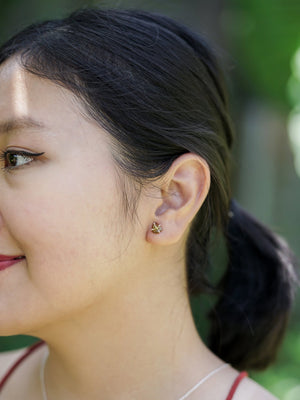 Tourmaline Slice Earrings - Gardens of the Sun | Ethical Jewelry