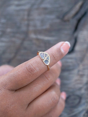 Tree of Life Diamond Slice Ring in Ethical Rose Gold - Gardens of the Sun | Ethical Jewelry