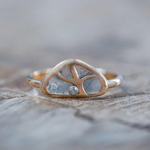 Tree of Life Diamond Slice Ring in Ethical Rose Gold - Gardens of the Sun | Ethical Jewelry