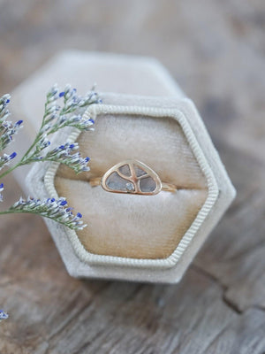 Tree of Life Diamond Slice Ring in Ethical Rose Gold - Gardens of the Sun | Ethical Jewelry
