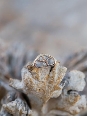 Tree of Life Diamond Slice Ring in Ethical Rose Gold - Gardens of the Sun | Ethical Jewelry