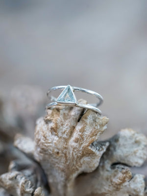 Triangle Aquamarine Ring - Gardens of the Sun | Ethical Jewelry