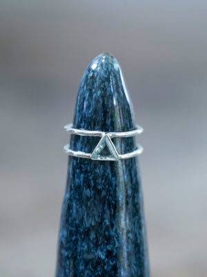 Triangle Aquamarine Ring - Gardens of the Sun | Ethical Jewelry