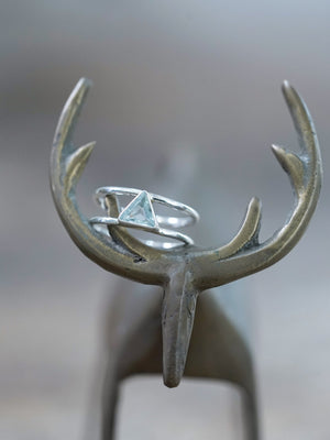 Triangle Aquamarine Ring - Gardens of the Sun | Ethical Jewelry