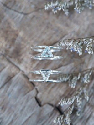 Triangle Aquamarine Ring - Gardens of the Sun | Ethical Jewelry