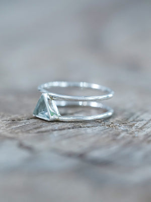 Triangle Aquamarine Ring - Gardens of the Sun | Ethical Jewelry