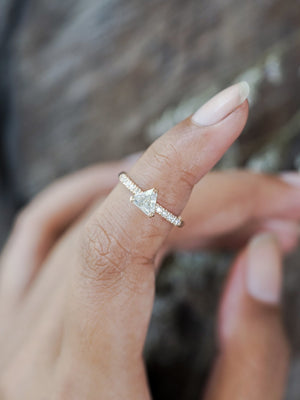 Triangular Diamond Ring in Ethical Gold - Gardens of the Sun | Ethical Jewelry