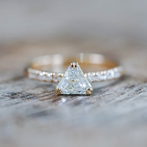 Triangular Diamond Ring in Ethical Gold - Gardens of the Sun | Ethical Jewelry
