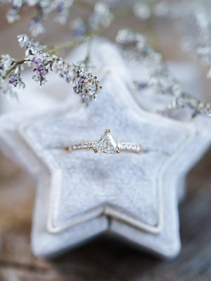 Triangular Diamond Ring in Ethical Gold - Gardens of the Sun | Ethical Jewelry