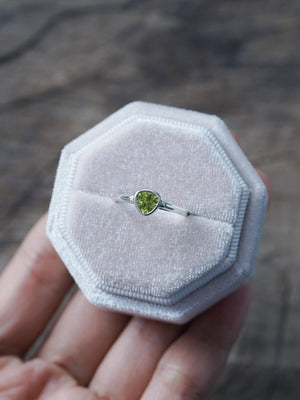 Trillion Peridot Ring - Gardens of the Sun | Ethical Jewelry