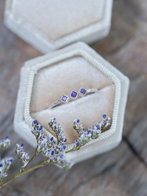 Triple Amethyst Ring - Gardens of the Sun | Ethical Jewelry