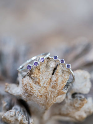 Triple Amethyst Ring - Gardens of the Sun | Ethical Jewelry