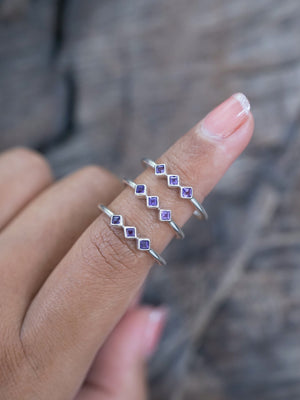 Triple Amethyst Ring - Gardens of the Sun | Ethical Jewelry