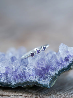 Triple Amethyst Ring - Gardens of the Sun | Ethical Jewelry