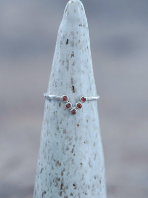 V-shaped Five Garnet Nesting Ring - Gardens of the Sun | Ethical Jewelry