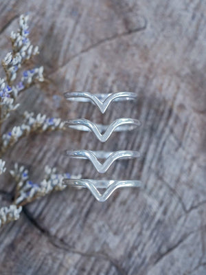 V-shaped Nesting Band - Gardens of the Sun | Ethical Jewelry