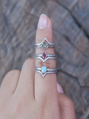 V-shaped Nesting Band - Gardens of the Sun | Ethical Jewelry