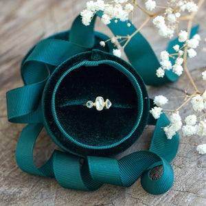 Velvet Ring Box with Ribbon - Gardens of the Sun | Ethical Jewelry