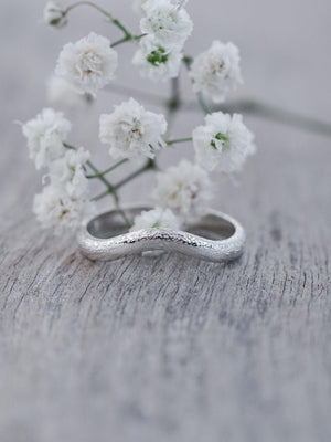 Wabi Sabi Organic Wedding Band in Silver - Gardens of the Sun | Ethical Jewelry