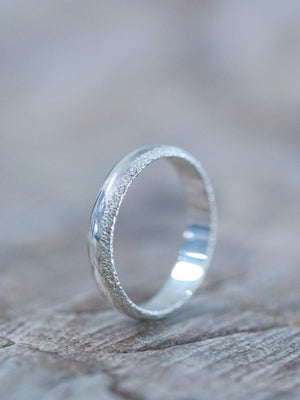 Wabi Sabi Organic Wedding Band in Silver - Gardens of the Sun | Ethical Jewelry