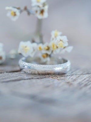 Wabi Sabi Organic Wedding Band in Silver - Gardens of the Sun | Ethical Jewelry