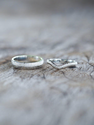 Wabi Sabi Organic Wedding Band in Silver - Gardens of the Sun | Ethical Jewelry