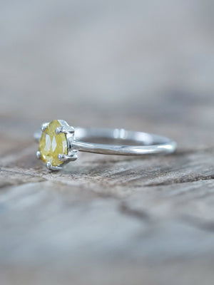 Yellow Pear Diamond Ring in White Gold - Gardens of the Sun | Ethical Jewelry